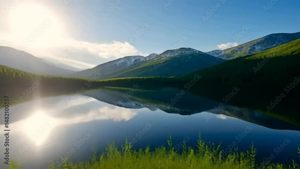 Serene river landscape calm water reflection nature scene tranquil blue green Serene river landscape calm water reflection nature scene tranquil blue green