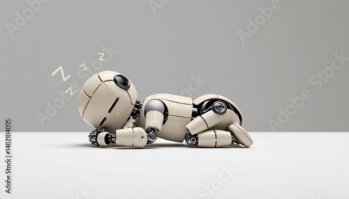Cute Sleeping Robot with Z Symbols