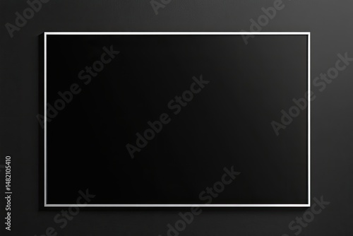 Blank black screen framed in white