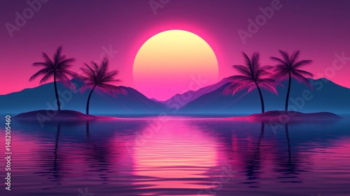 A surreal dreamscape of captivating and enigmatic nature is filled with a mesmerizing blend of vibrant neon hues that evoke a sense of mystery, imagination, and otherworldly transcendence, titled