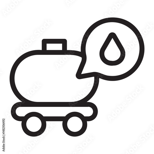 oil tanker line icon