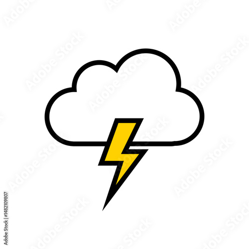 Storm cloud with lightning icon