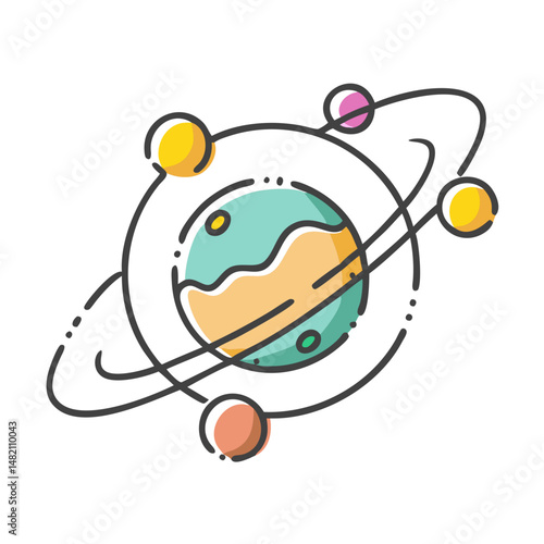 planetary orbit icon, planetary orbit vector illustration-simple illustration of planetary orbit, perfect for planetary orbit logos and icons