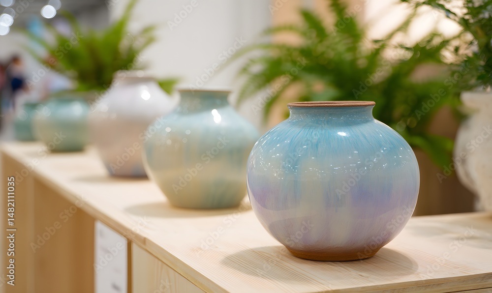a porcelain vase, glaze in translated light blue and lilac, Generative AI a porcelain vase, glaze in translated light blue and lilac, Generative AI