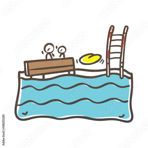 poolside icon, poolside vector illustration-simple illustration of poolside, perfect for poolside logos and icons