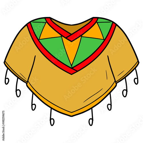 poncho illustration hand drawn isolated vector