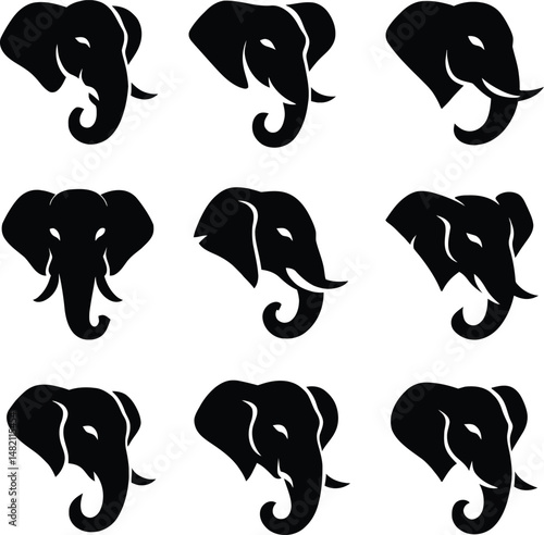 The Noble Guardian,, A Symbol of Strength, Wisdom, and Resilience in Elephant head logo. 