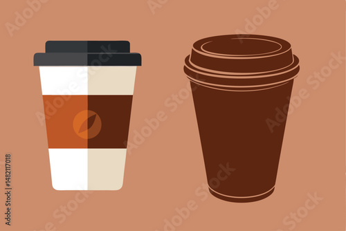 coffee cup vector illustration set, coffee cup vector template
