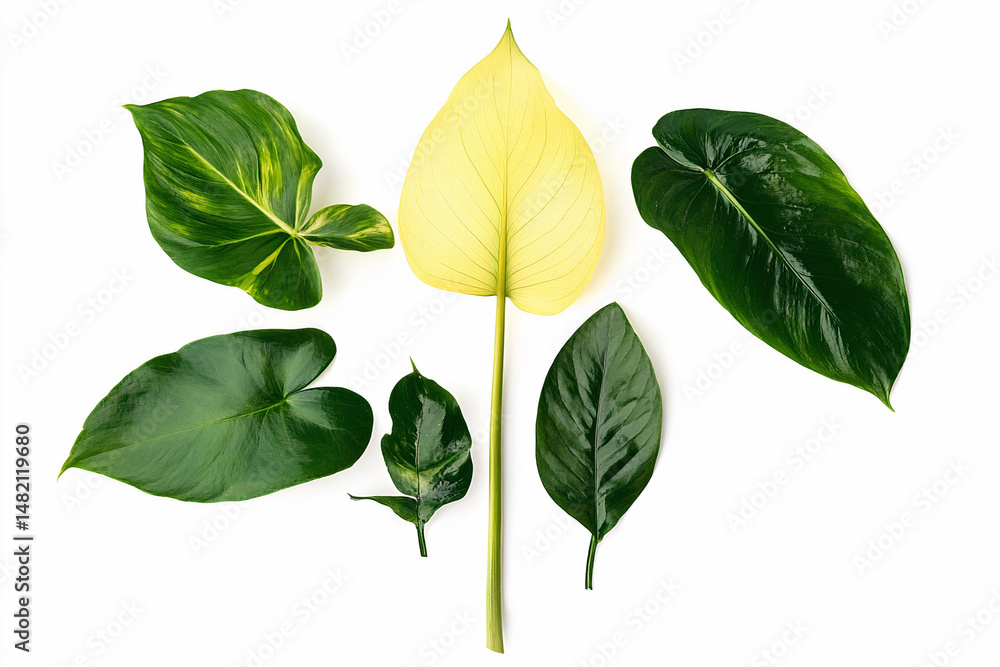 vector set of green leaves vector set of green leaves
