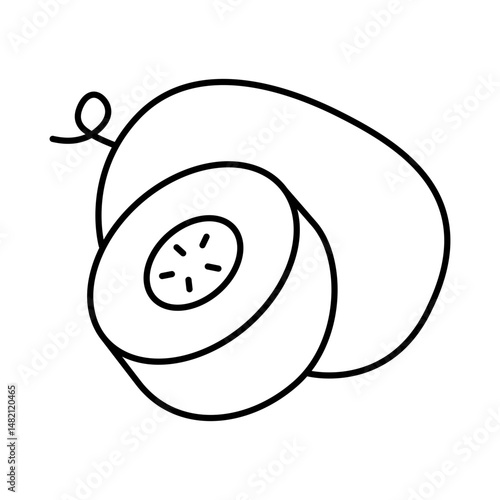 Ash Gourd Editable Stroke Icons. Vegetables, Healthy Eating, Vegan Food, Weight Loss, Organic Food Themes Vector Illustration