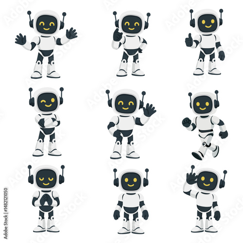 Robot Character Pose Design Set