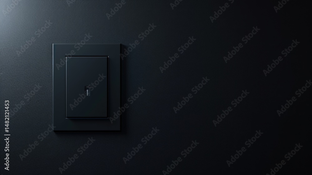 modern light switch illuminating a darkened room with black wall, capturing minimalist elegance and contemporary design in interior spaces. modern light switch illuminating a darkened room with black wall, capturing minimalist elegance and contemporary design in interior spaces.