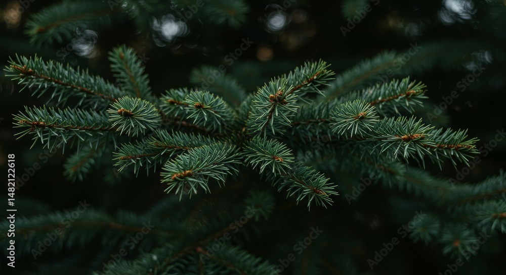Photo of Lush Green Pine Tree Branch in Forest Photo of Lush Green Pine Tree Branch in Forest
