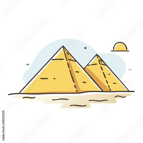 pyramids of giza icon, pyramids of giza vector illustration-simple illustration of pyramids of giza, perfect for pyramids of giza logos and icons