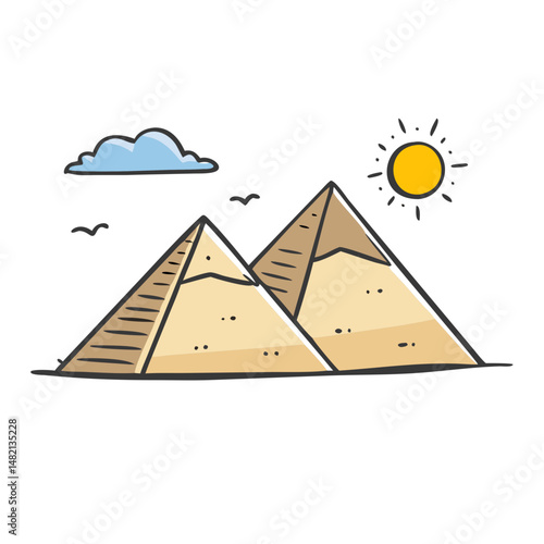 pyramids of giza icon, pyramids of giza vector illustration-simple illustration of pyramids of giza, perfect for pyramids of giza logos and icons