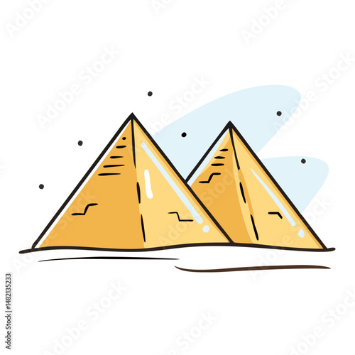 pyramids of giza icon, pyramids of giza vector illustration-simple illustration of pyramids of giza, perfect for pyramids of giza logos and icons