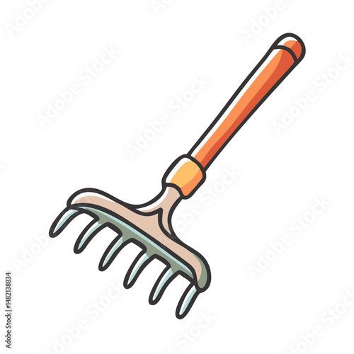 rake icon, rake vector illustration-simple illustration of rake, perfect for rake logos and icons