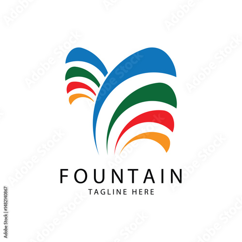abstract fountain logo  icon  design
