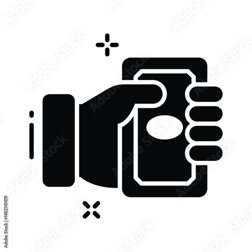 A customizable glyph icon of money payment