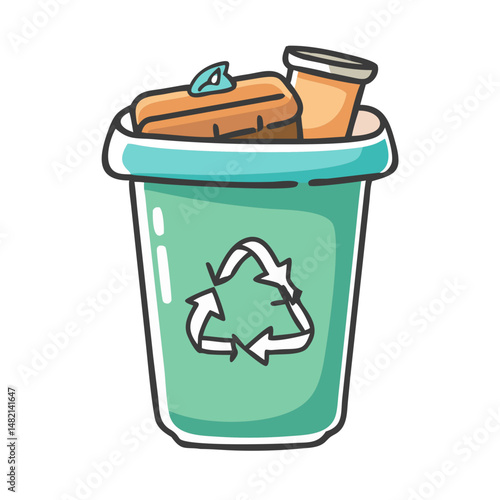 recycling bin icon, recycling bin vector illustration-simple illustration of recycling bin, perfect for recycling bin logos and icons