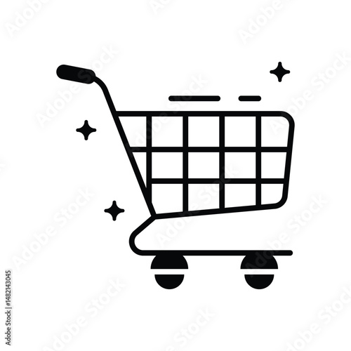 Easy to edit glyph icon of shopping trolley cart