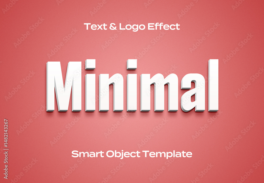 Minimal Clean White 3D Simple Text Logo Style Effect Mockup Logotype ...