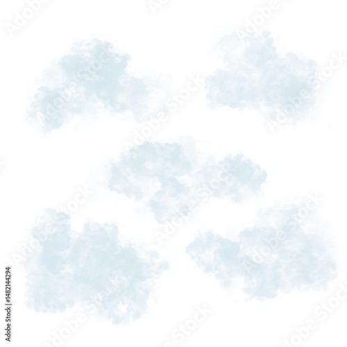 透過された雲のようなふわふわイラスト