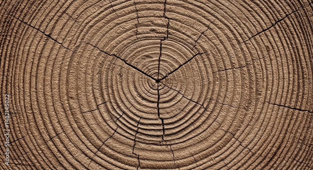 Naklejka premium Photo of Tree Trunk Rings Close-Up Brown