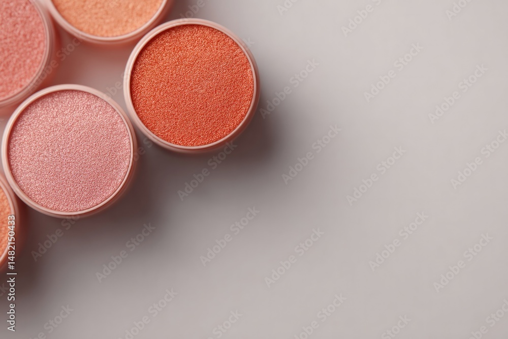 Fototapeta premium collection of modern makeup products arranged on sleek white surface