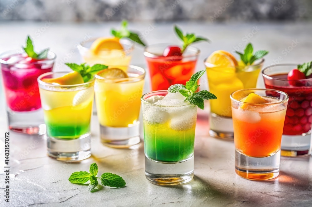 Fototapeta premium Colorful Summer Cocktails in Glasses