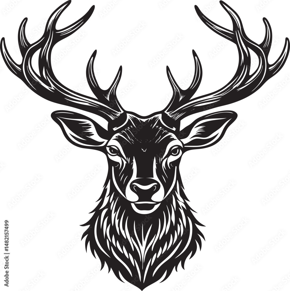 A Minimalist Deer Head Outline and wild Animal Silhouette Art Design are perfect for logo design, t-shirts, hunting themes, and rustic wall art. A Minimalist Deer Head Outline and wild Animal Silhouette Art Design are perfect for logo design, t-shirts, hunting themes, and rustic wall art.