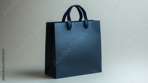 Wallpaper Mural A matte navy blue paper bag with bold edges on a light grey background  Torontodigital.ca