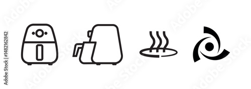 airfryer icon on white background	
