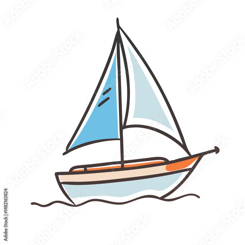 sailboat icon, sailboat vector illustration-simple illustration of sailboat, perfect for sailboat logos and icons