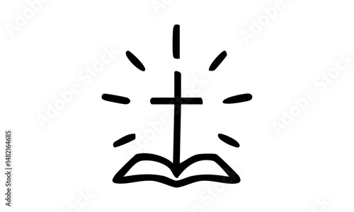 Faith Symbol Isolated Line Art Design