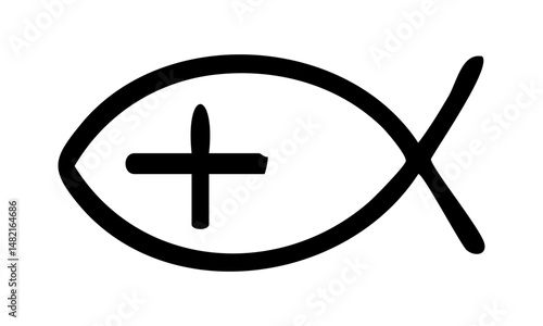 Faith Symbol Isolated Line Art Design