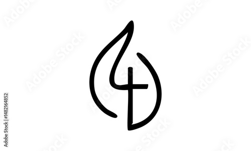 Faith Symbol Isolated Line Art Design