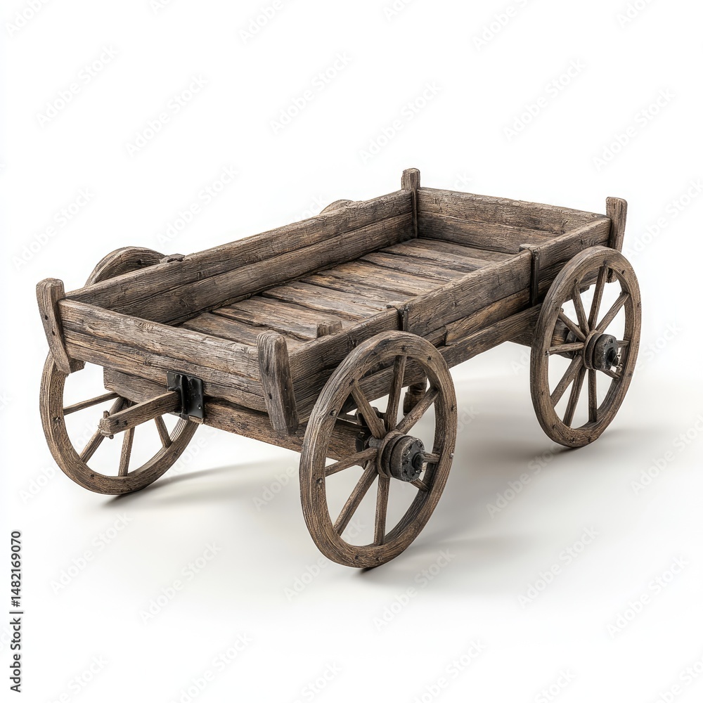 Fototapeta premium Antique wooden wagon, simple design