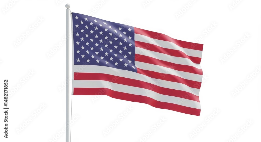 Realistic Illustration of Waving American Flag Realistic Illustration of Waving American Flag