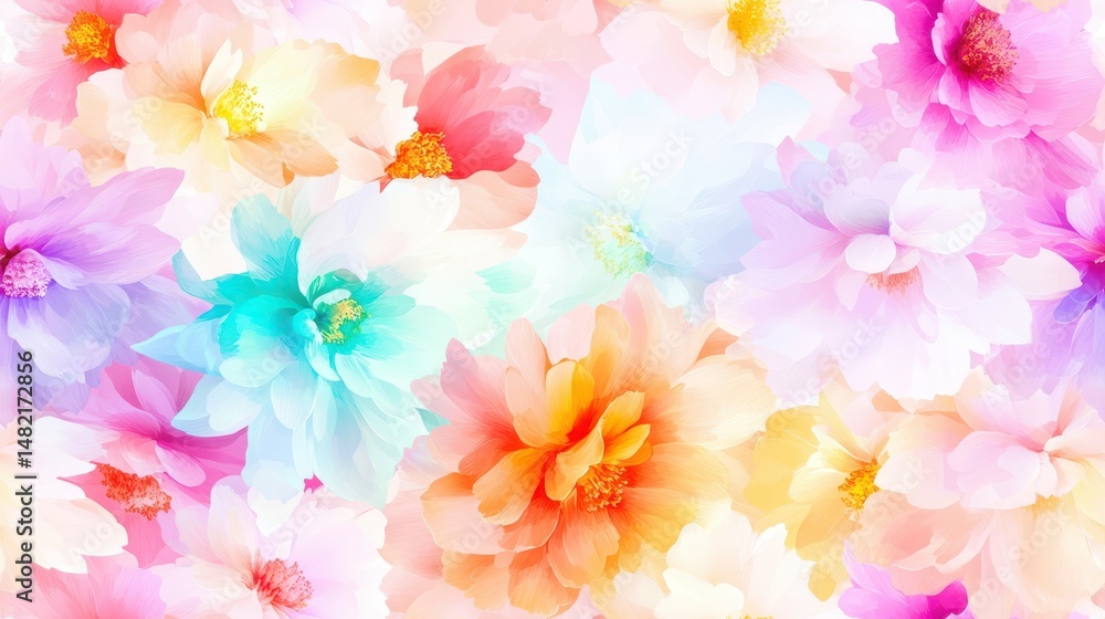 Floral Symphony: A vibrant composition of blossoms, creating a kaleidoscope of colors and textures, a delightful scene of springtime beauty. Floral Symphony: A vibrant composition of blossoms, creating a kaleidoscope of colors and textures, a delightful scene of springtime beauty.