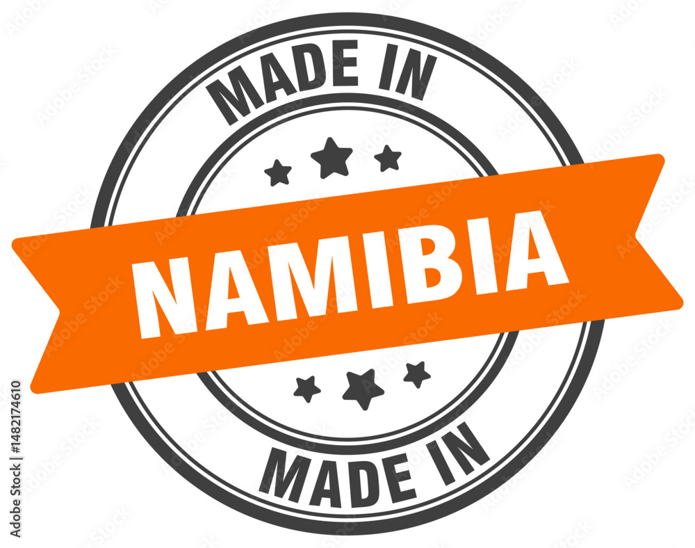 Fototapeta premium Made in Namibia round sign. Made in Namibia stamp.