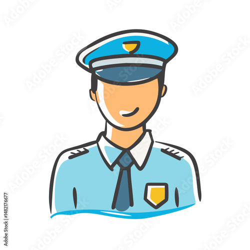 security guard icon, security guard vector illustration-simple illustration of security guard, perfect for security guard logos and icons