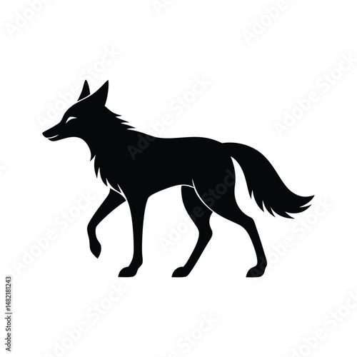 Maned Wolf Trotting Vector Illustration
