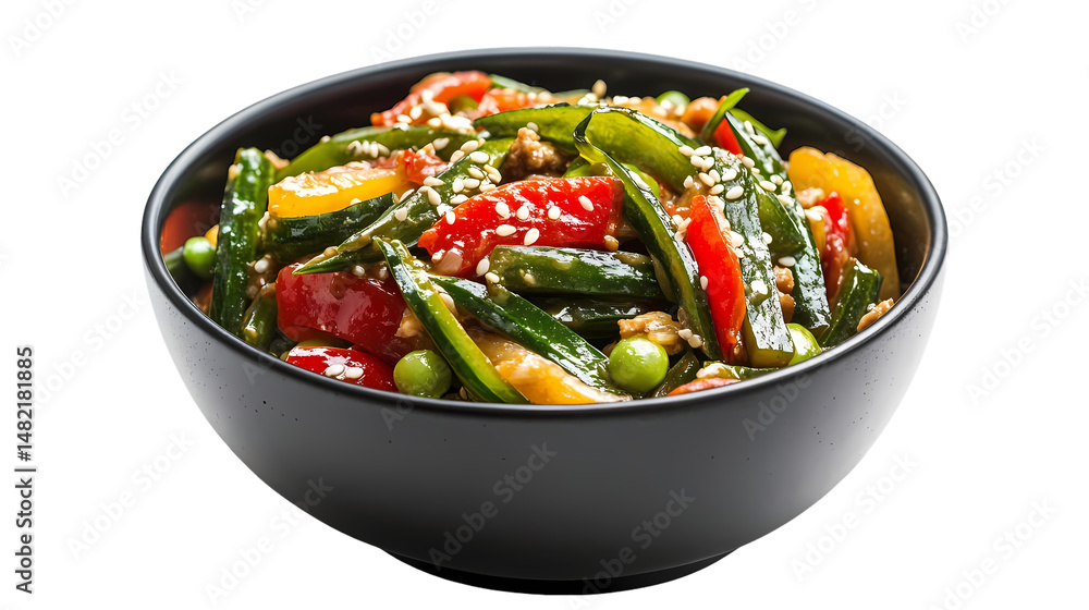 Delicious Asian Veggie Bowl Recipe isolated on transparent background Delicious Asian Veggie Bowl Recipe isolated on transparent background