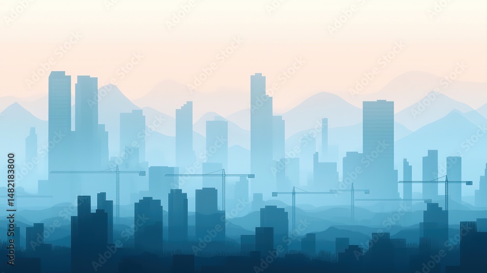Modern city skyline under construction urban environment digital art futuristic view hal gigapixel standard scale Modern city skyline under construction urban environment digital art futuristic view hal gigapixel standard scale