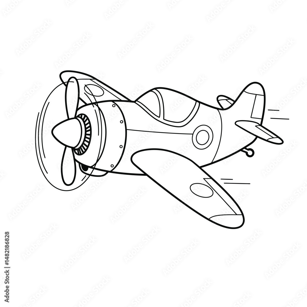 Naklejka premium Cartoon Airplane Illustration