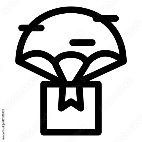 Parachute delivery icon