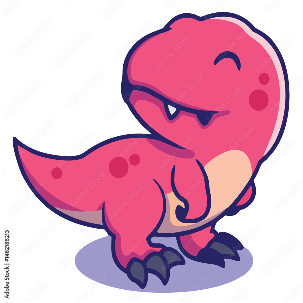 Cute cartoon dino design flat illustration Cute cartoon dino design flat illustration
