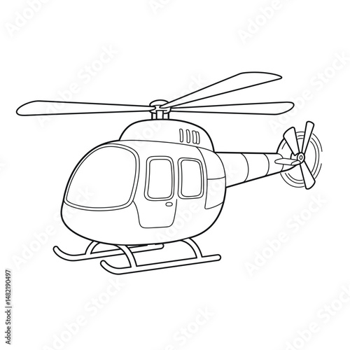 Cute Cartoon Helicopter Illustration