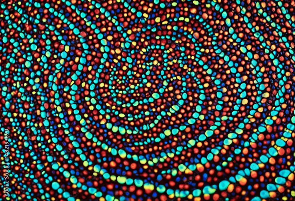 Obraz premium Stunning Abstract reptile skin design with neon spirals and a hypnotic effect.